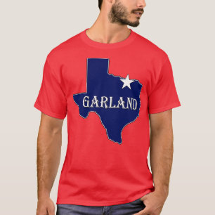 T-shirt Garland Texas Lone State Map TX City Navy Blue