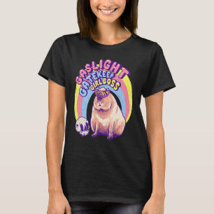 T-shirt Gaslight Gatekeep Girlboss Capybara Momcore Crâne