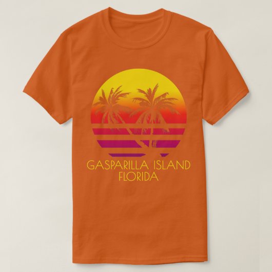 T-shirt Gasparilla Island Beach Floride Palmier Tropical (Design devant)