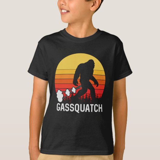 T-shirt GASSQUATCH Bigfoot Retro Design (Devant)