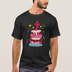 T-shirt Gâteau 7e anniversaire 7 ans Anniversaire Garçons 