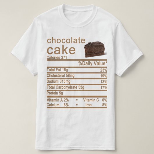 T-shirt gâteau au chocolat (Design devant)