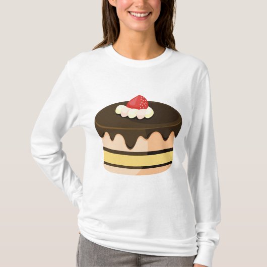 T-shirt Gâteau au Chocolat avec Fraise (Devant)