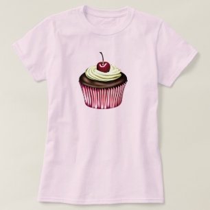 T-shirt Gâteau au Chocolat avec une Cerise sur le Dessus