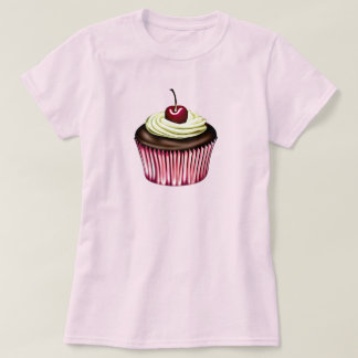 T-shirt Gâteau au Chocolat avec une Cerise sur le Dessus