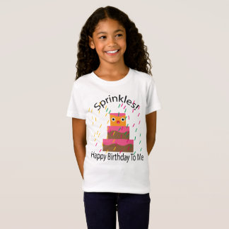 T-Shirt Gâteau avec paillettes "Joyeux Anniversaire à Moi"