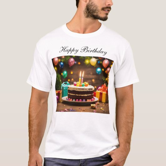 T-shirt Gâteau d'anniversaire (Devant)