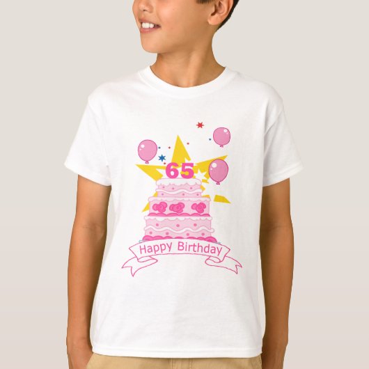 T-shirt Gâteau d'anniversaire de 65 ans (Devant)