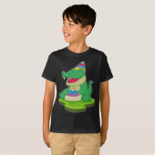 T-shirt Gâteau d'anniversaire de crocodile (Devant entier)