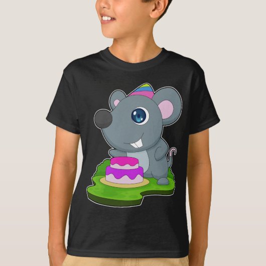 T-shirt Gâteau d'anniversaire de la souris (Devant)