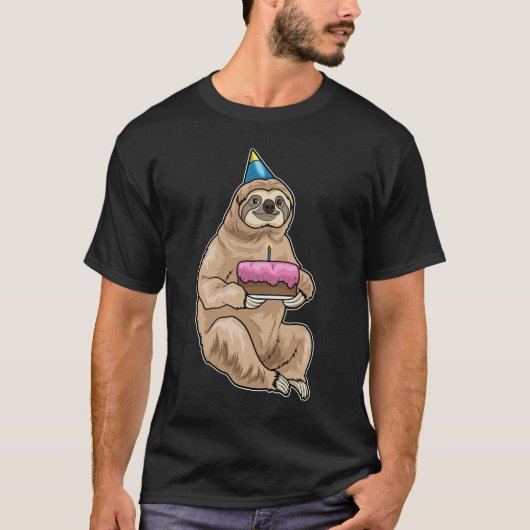 T-shirt Gâteau d'anniversaire de paresseux (Devant)
