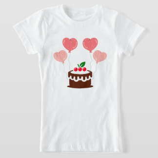 T-Shirt Gâteau d'anniversaire Fille Imprimé