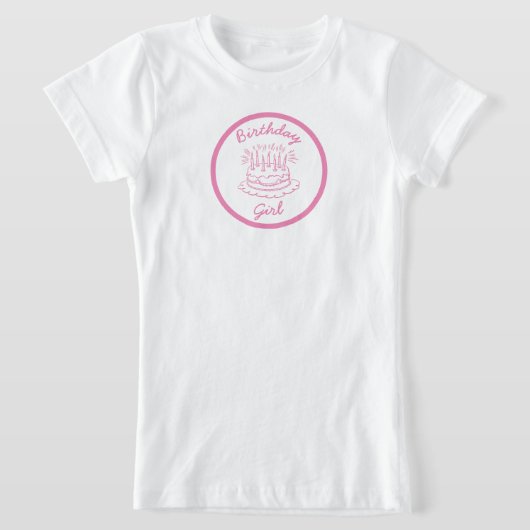 T-Shirt Gâteau d'anniversaire rose vintage (Poser)