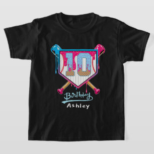 T-shirt Gâteau de glace d'anniversaire de baseball 10 ans