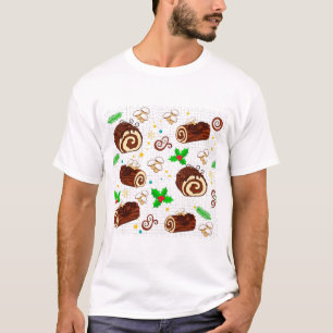 T-shirt Gâteau de Noël en forme de Bûche de Noël Art de de