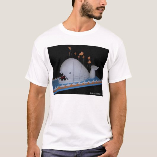 T-shirt Gâteau fâché de baleine d'échouer (Devant)