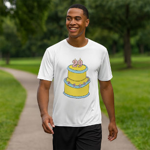 T-shirt Gâteau jaune 29e anniversaire avec roses roses ros