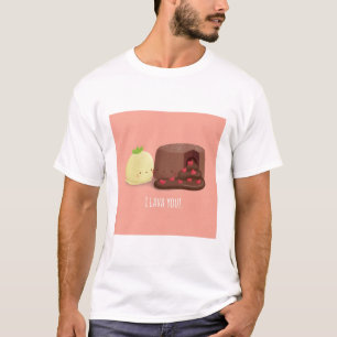 T-shirt Gâteau Mélange Au Chocolat Moulé I Lava You Pun