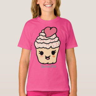 T-shirt Gâteau Minimaliste Mignon avec un Cœur Amour