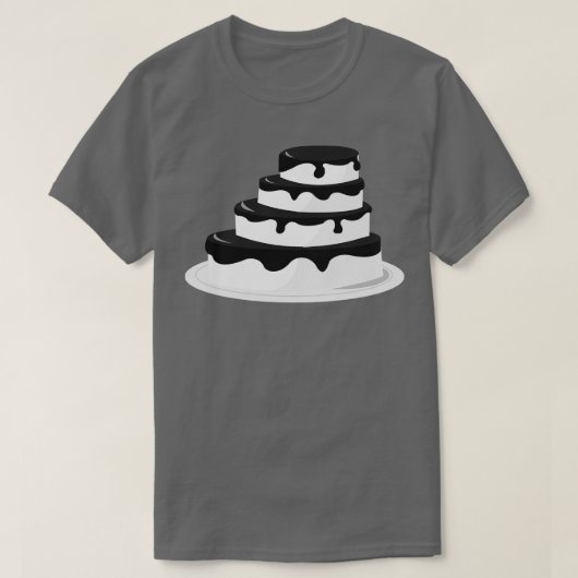 T-shirt Gâteau noir et blanc (Design devant)