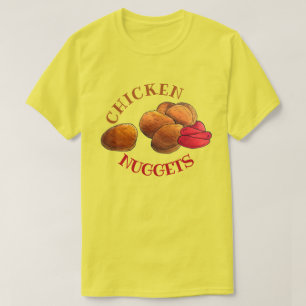 T-shirt Gâteaux de poulet avec Ketchup Junk Food Foody