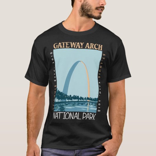 T-shirt Gateway Arch National Park Distressed Vintage (Devant)
