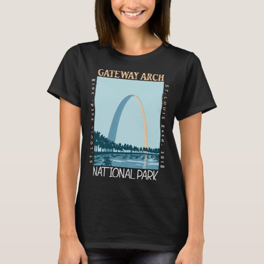 T-shirt Gateway Arch National Park Distressed Vintage (Devant)