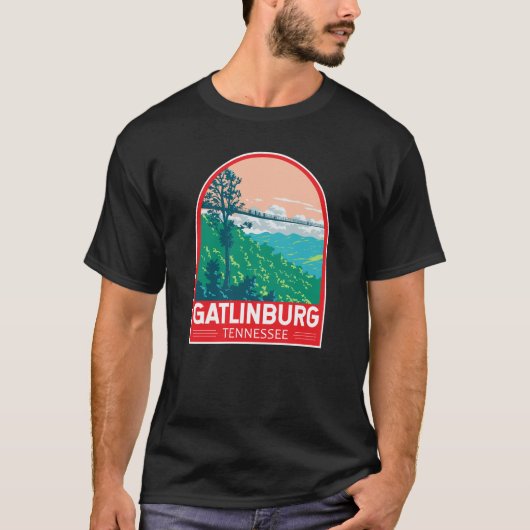 T-shirt Gatlinburg Tennessee Travel Art Emblem (Devant)