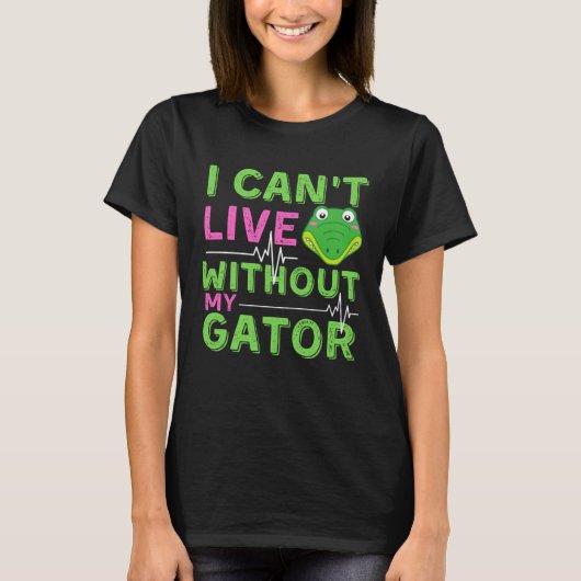 T-shirt Gator Girls Alligator Print Zoo Kids Gift (Devant)