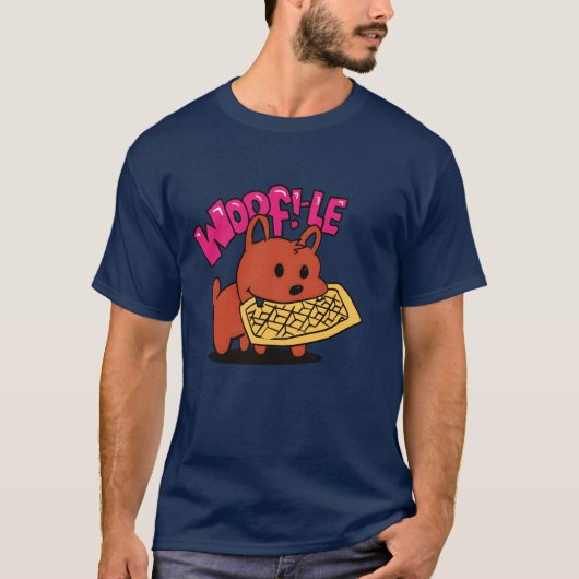T-shirt gaufre chien cadeau rétro (Devant)