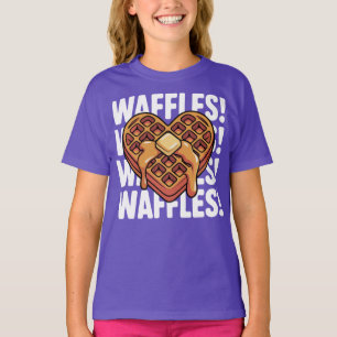 T-shirt Gaufres Cœur Pour les Amoureux du Petit Déjeuner