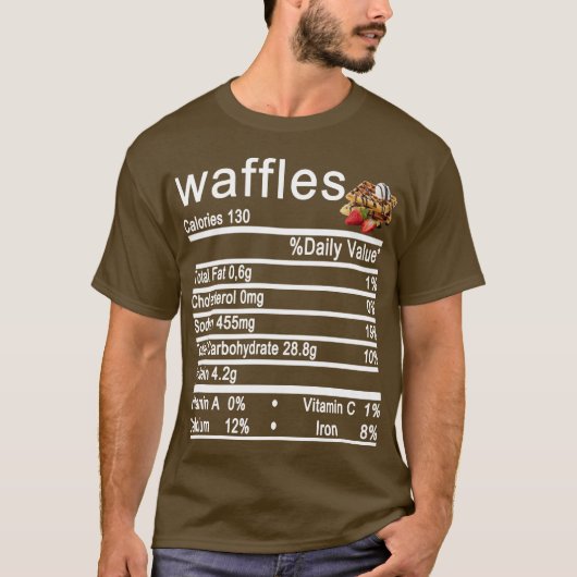 T-shirt gaufres étiquette de la valeur nutritive (Devant)