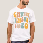 T-shirt Gavin Newsom 2028 Pour Président Wavy Text (Devant)