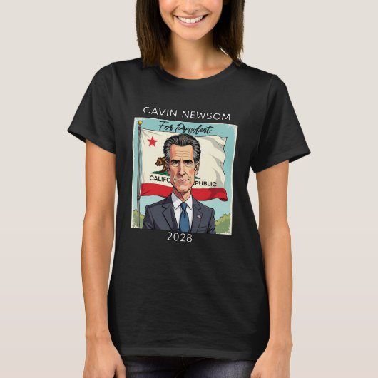T-shirt Gavin Newsom pour le Président 2028 (Devant)