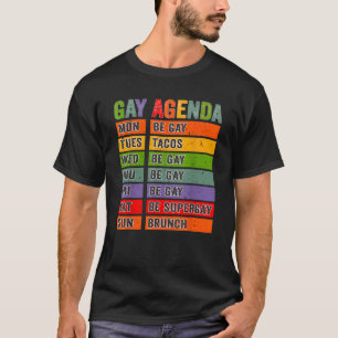 T-shirt Gay Agenda Amusant Rainbow Gay pride T Shirt