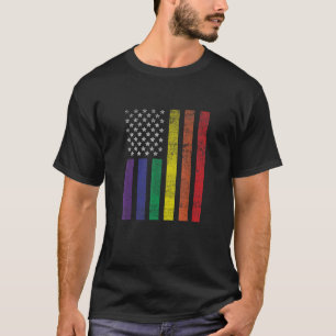 T-shirt Gay Agenda USA Flag Support Gay Rights Tee