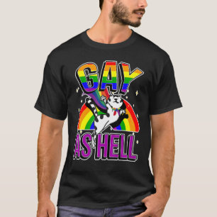 T-shirt Gay As Hell Rainbow Cat Lgbt Pride