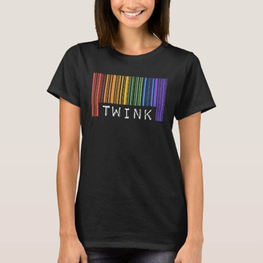 T-shirt Gay Barcode Twink  Trendy Rainbow Pride Flag Month (Devant)