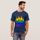 T-shirt Gay Bear Pride Arc-en-ciel drapeau Ours Paw (Devant entier)