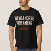 T-shirt Gay Bear Pride Enregistrer un Cheval Ride Un Ours (Devant)