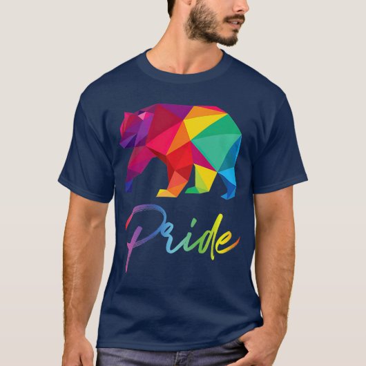 T-shirt Gay Bear Pride LGBT Rainbow Flag Pride Mois (Devant)
