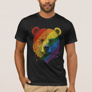 T-shirt Gay bear Pride LGBTQ Rainbow flag Pappa ours woo
