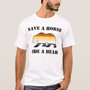 T-shirt Gay Bear Pride Sauver Un Cheval Monte Un Ours