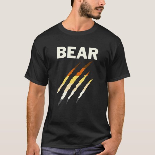 T-shirt Gay Bear  with Bear Pride Flag Gay Daddy (Devant)