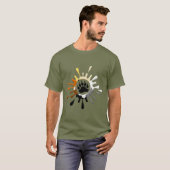 T-shirt Gay Bears Fierté Drapeau Splash Bear Paw (Devant entier)