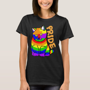 T-shirt Gay Chat Rainbow Lgbtqia Drapeau Fierté Animal Cha
