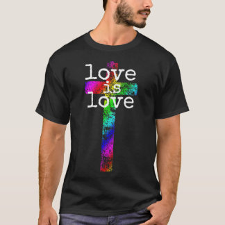 T-shirt Gay Christian LGB Pride Cross Gods Love
