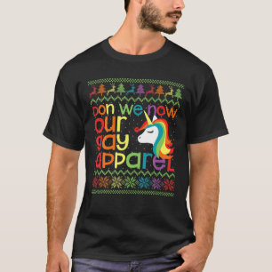 T-shirt Gay Christmas Rainbow Unicorn Don We Now Our Gay A