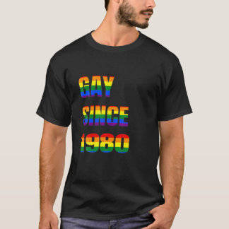 T-shirt Gay Depuis 1980 C'Est Mon Anniversaire LGBT Beau G