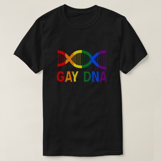 T-shirt GAY DNA LGBTQ+ Rainbow Pride (Design devant)